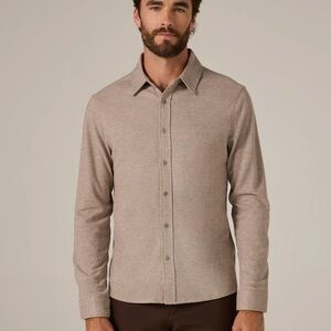 7 Diamonds Light Brown Casual Button-Down Shirt